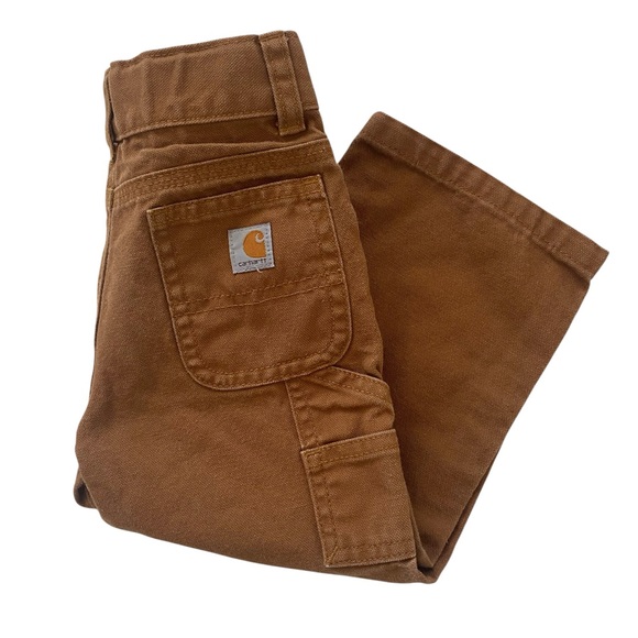 Carhartt Kids Brown Carpenter Cotton Jeans. - Picture 1 of 6